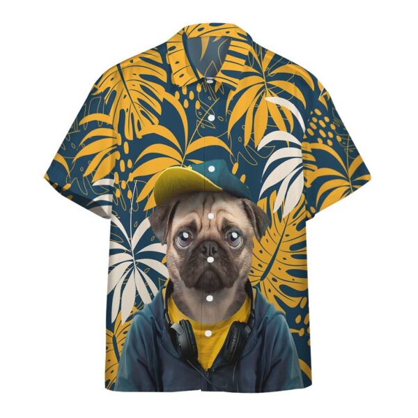 Hawaiian Pug Dog Custom Short Sleeve Shirt