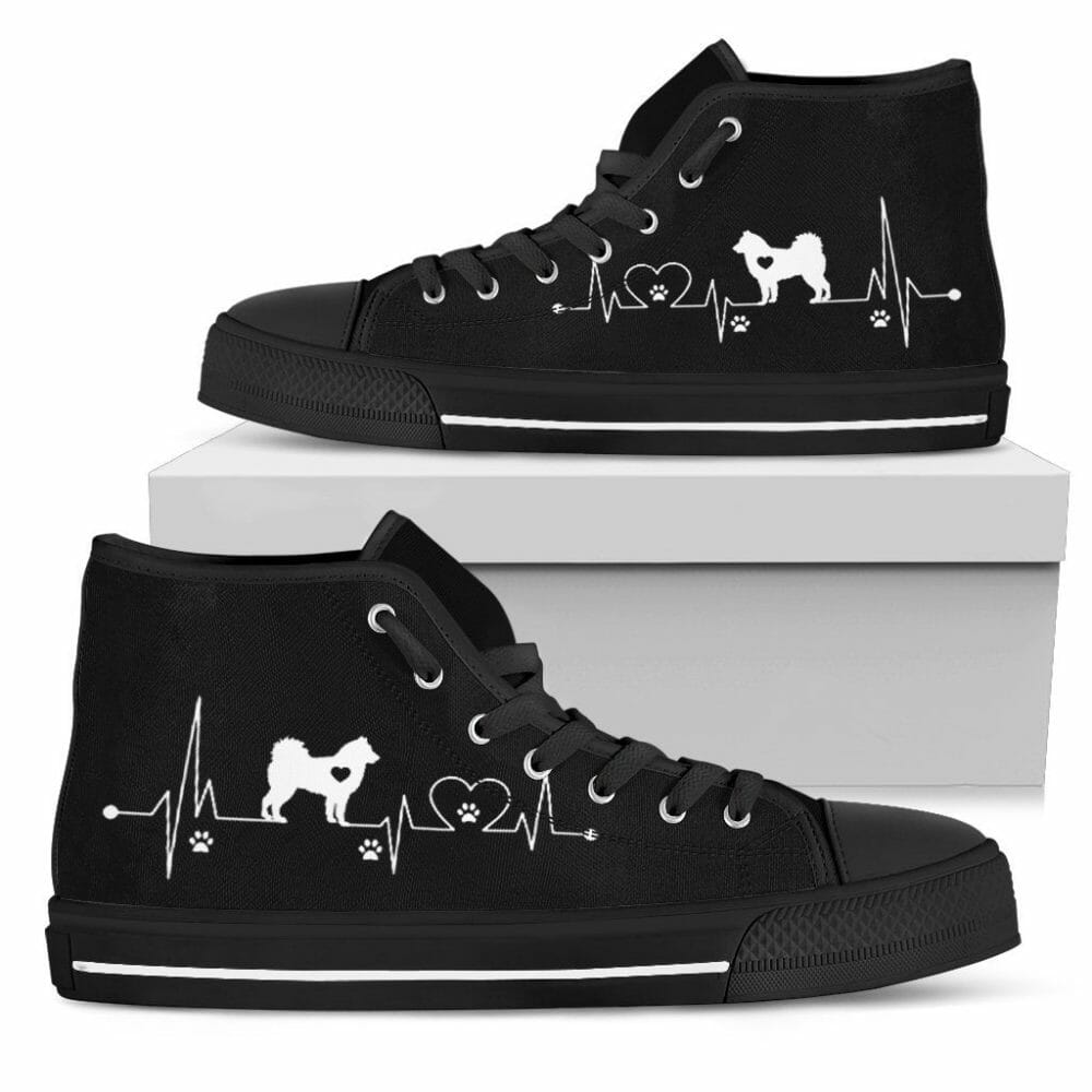 Heartbeat Husky Dog Sneakers High Top Shoes