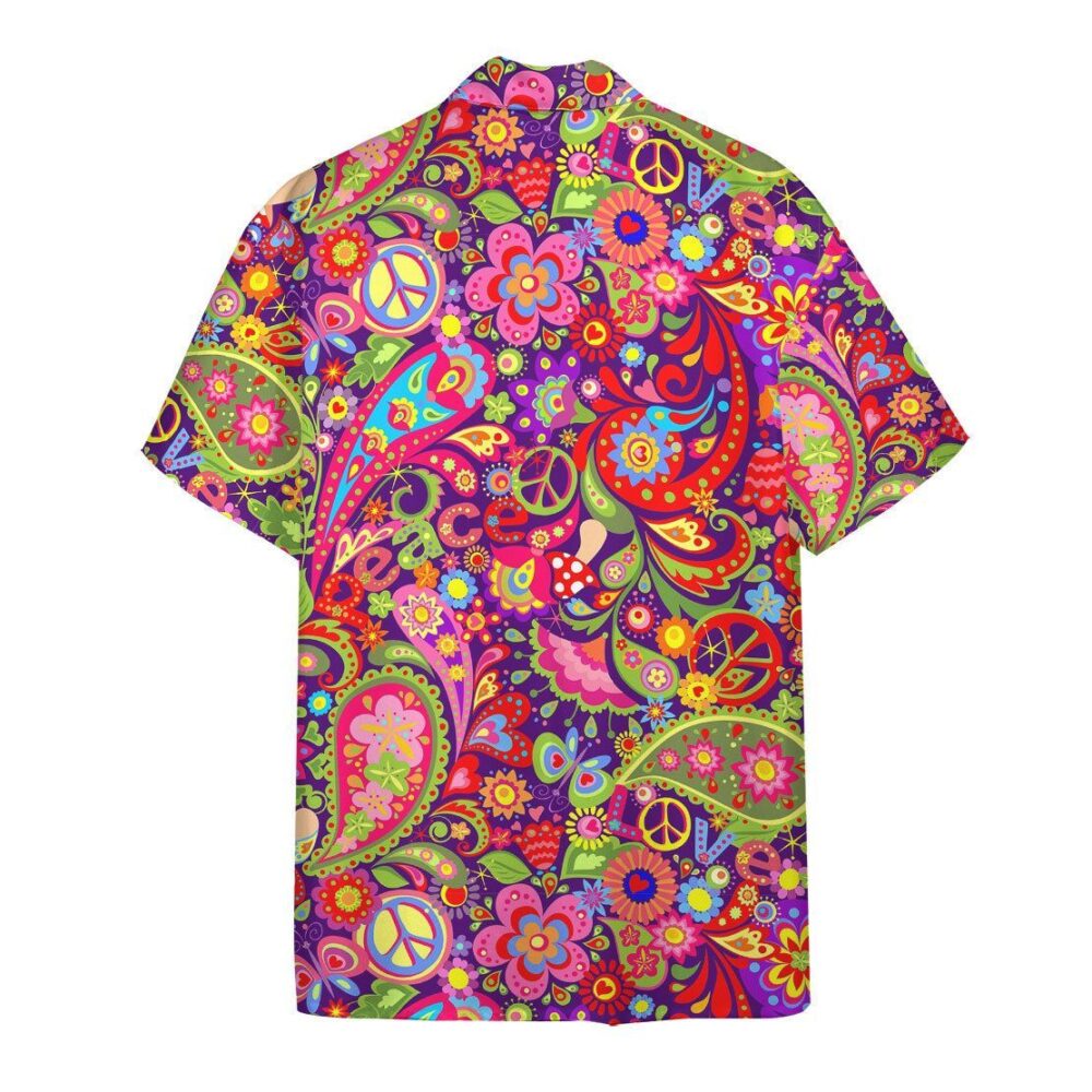 Hippie Pattern Button Up Hawaii Shirt