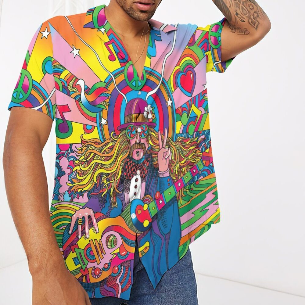 Hippie Psychedelic Hawaiian Custom Short Sleeve Shirts