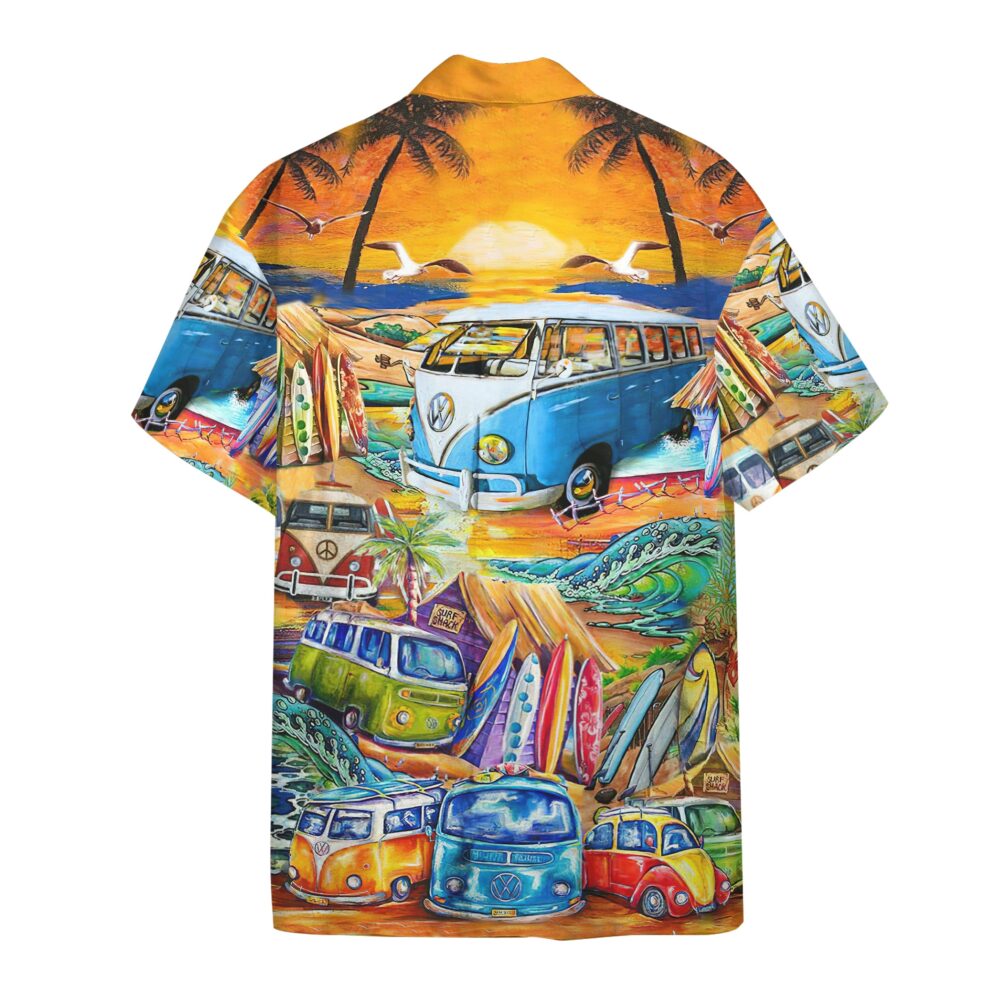 Hippie Vans Surfing Hawaii Custom Short Sleeve Shirt