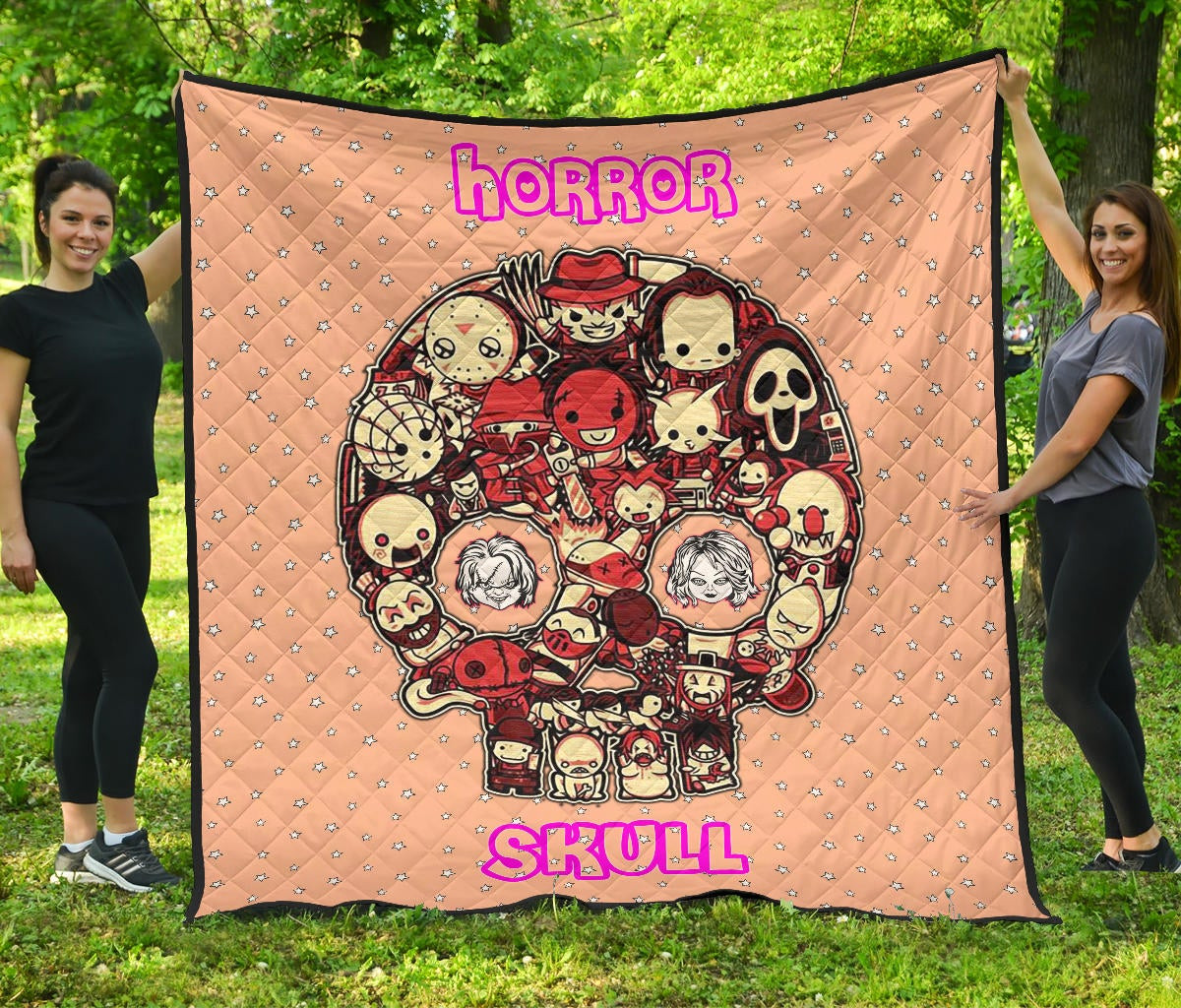 Horror Movie Horror Villains Face In Skull Star Background Premium Quilt Blanket