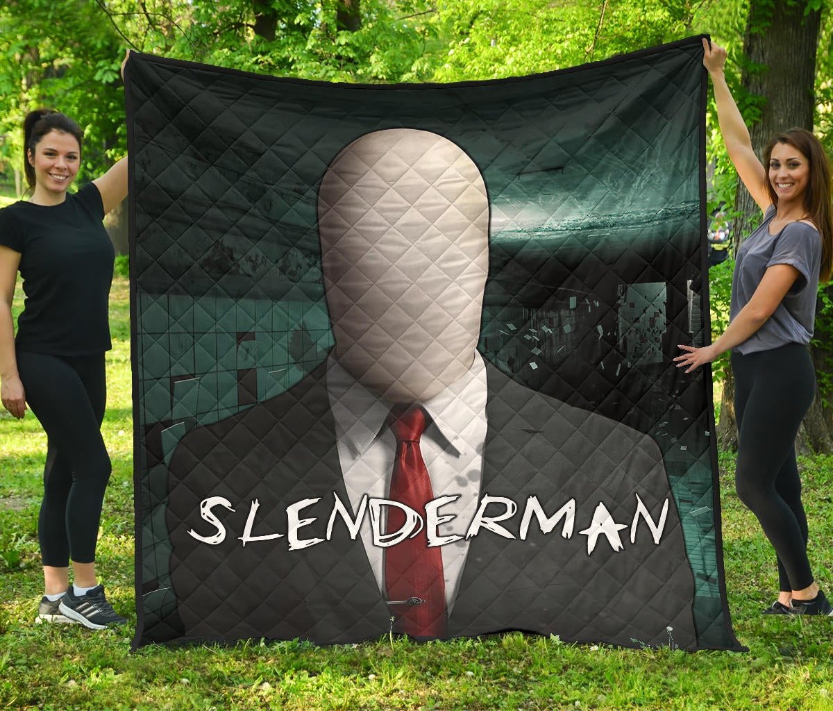 Horror Movie Slenderman Suit Underground Premium Quilt Blanket