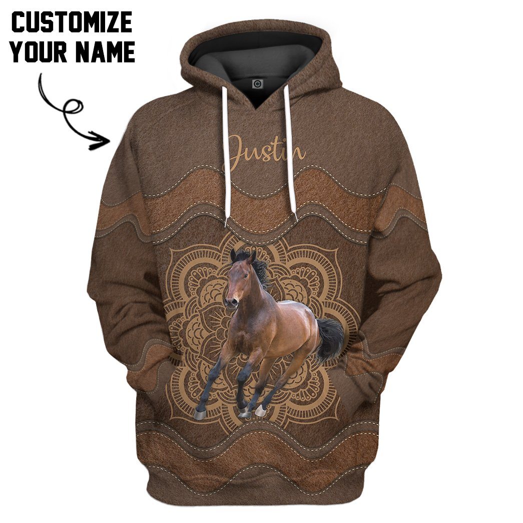 Horse Leather Custom Name Tshirt Hoodie Apparel