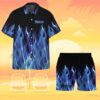 Hot Rod Blue Flame Bowling Custom Name Hawaii Shirt 8U3Cy