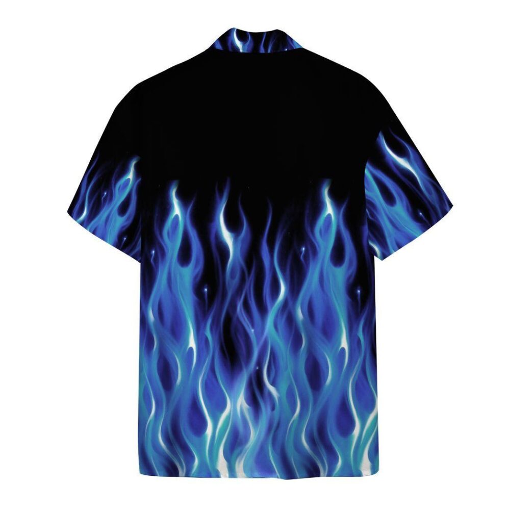 Hot Rod Blue Flame Bowling Custom Name Hawaii Shirt