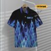 Hot Rod Blue Flame Bowling Custom Name Hawaii Shirt Uvvus