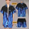 Hot Rod Blue Flame Bowling Custom Name Hawaii Shirt Y2Yym