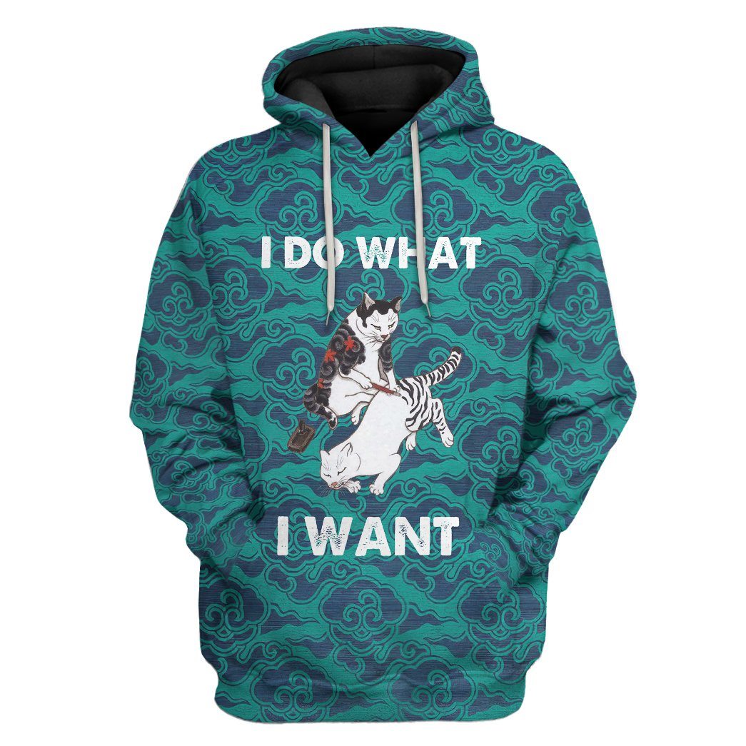 I Do What I Want Cat Tattoo All Over Print T-Shirt Hoodie Apparel