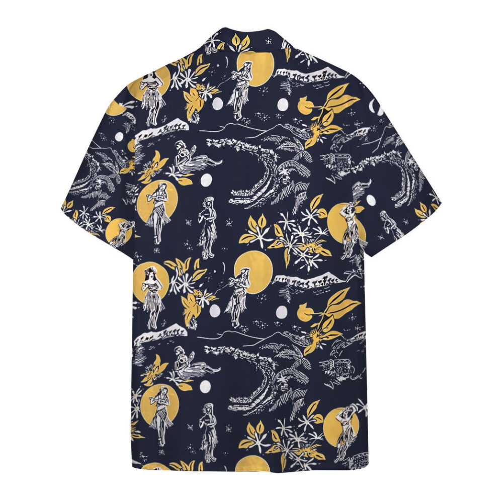 Jay Hernandez Hula Moon Navy Retro From The Magnum Pi Reboot Custom Hawaii Shirt