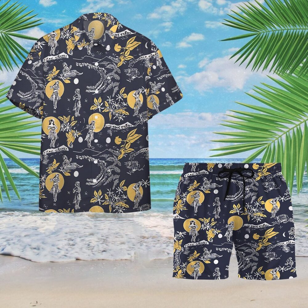 Jay Hernandez Hula Moon Navy Retro From The Magnum Pi Reboot Custom Hawaii Shirt