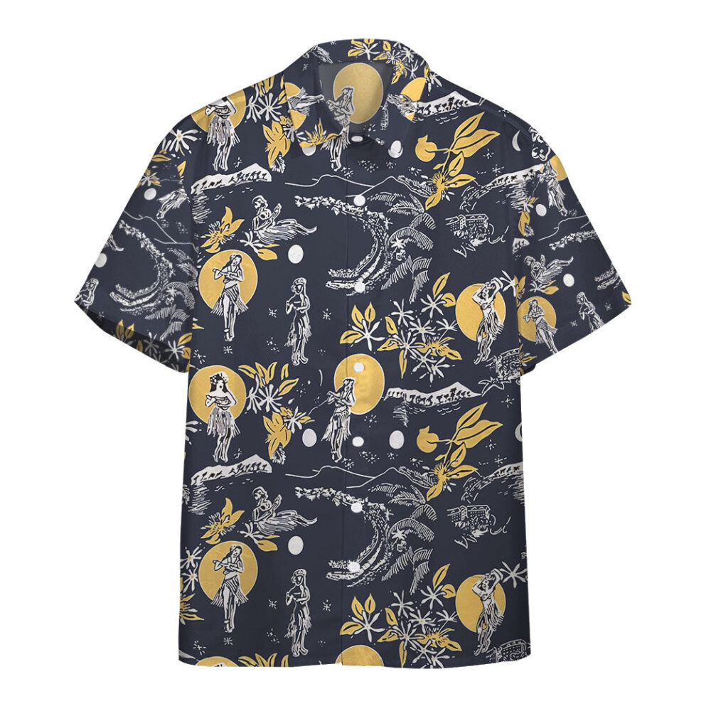 Jay Hernandez Hula Moon Navy Retro From The Magnum Pi Reboot Custom Hawaii Shirt