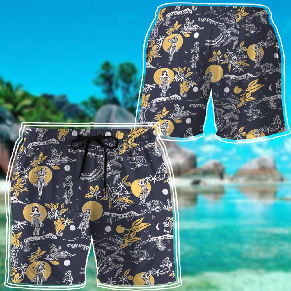 Jay Hernandez Hula Moon Navy Retro From The Magnum Pi Reboot Custom Hawaii Shirt