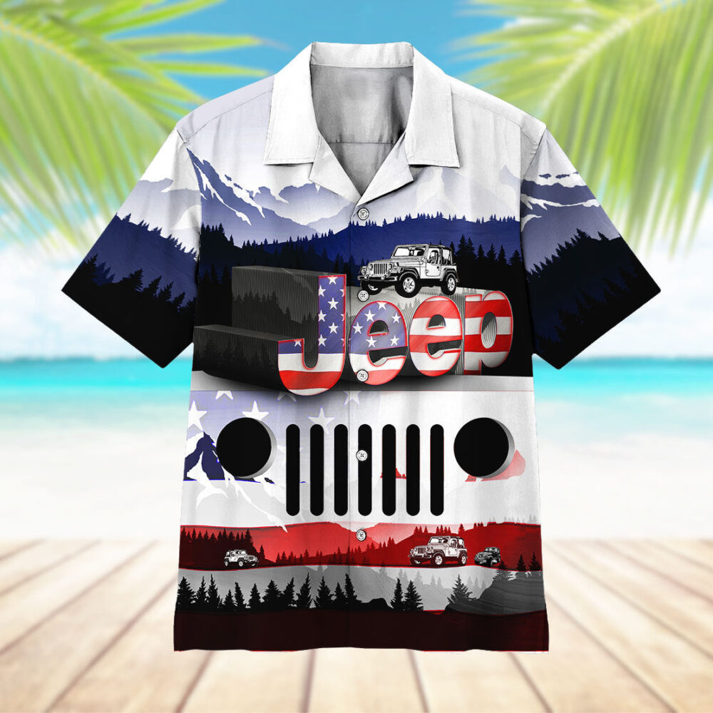 Jeep American Flag Hawaii Shirt