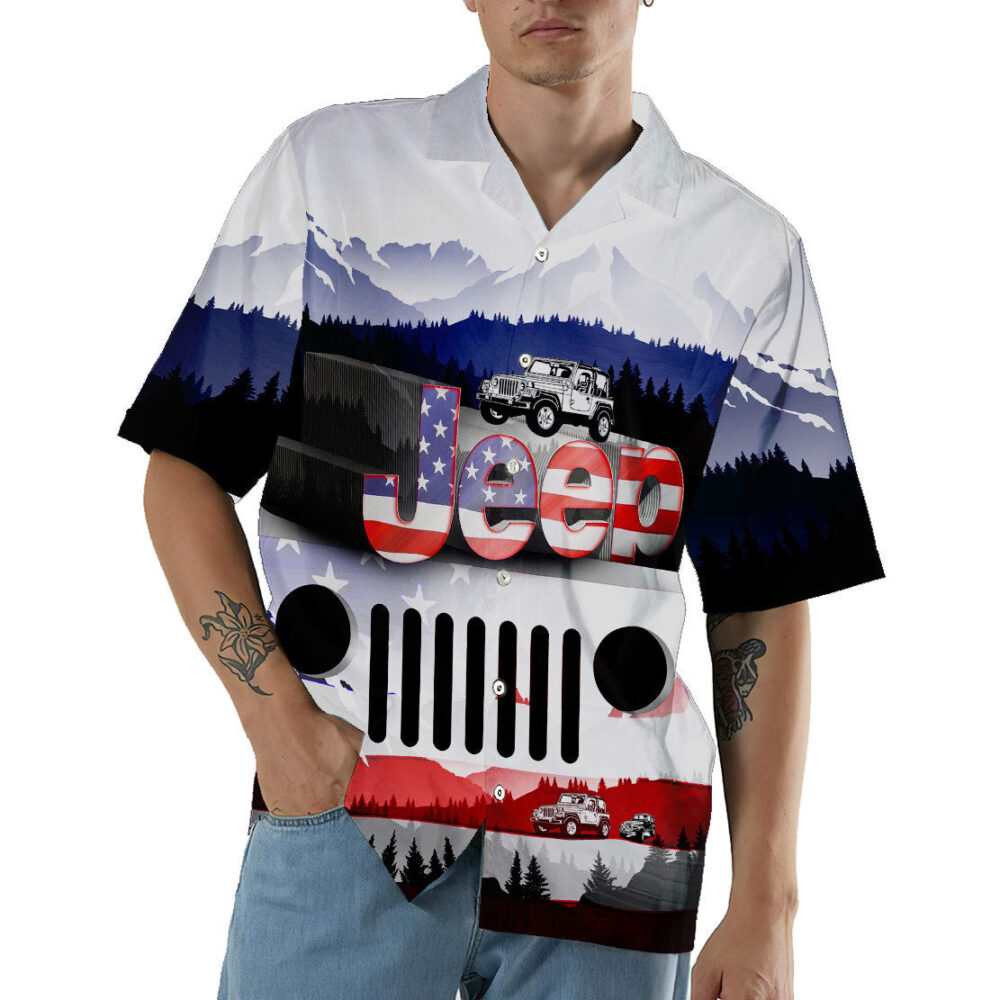 Jeep American Flag Hawaii Shirt