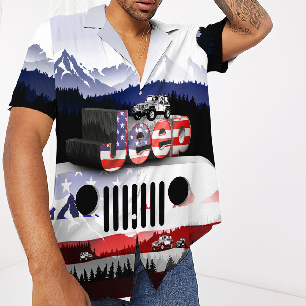 Jeep American Flag Hawaii Shirt