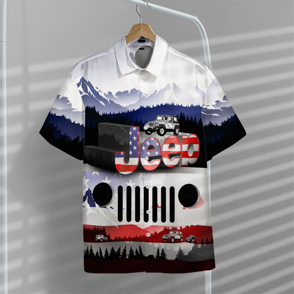 Jeep American Flag Hawaii Shirt