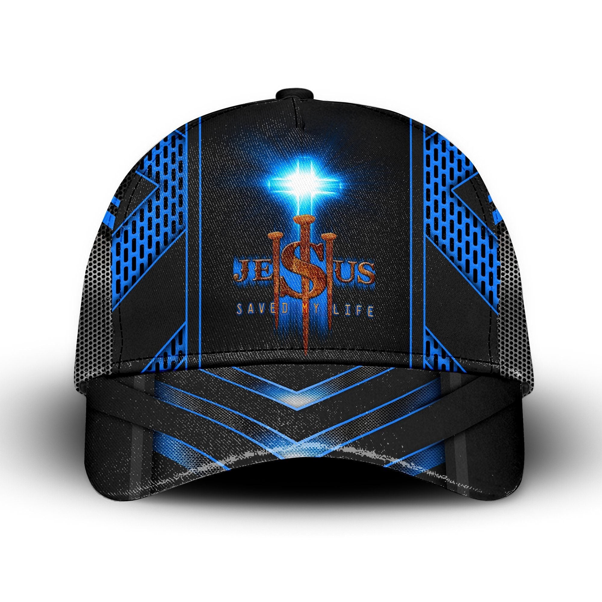 Jesus Cross Blue Saved My Life Custom Classic Cap