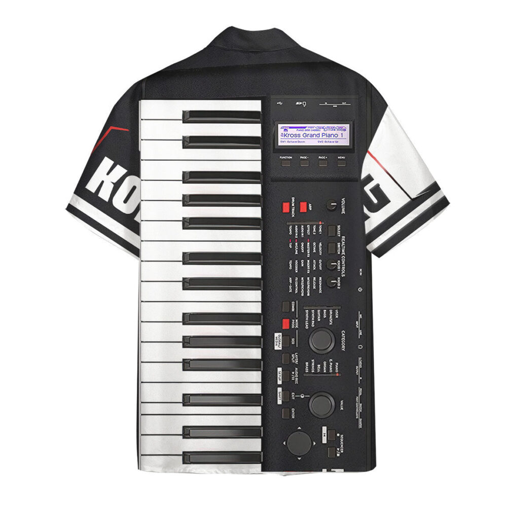 Keyboard Piano Button Up Hawaii Shirt