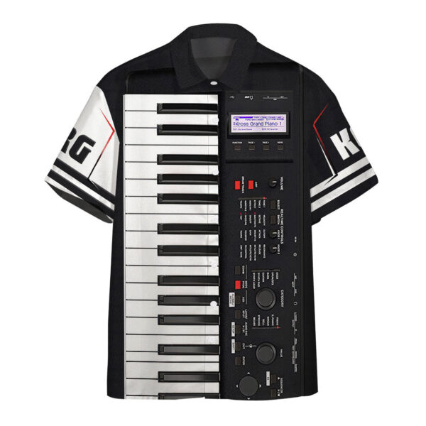 Keyboard Piano Button Up Hawaii Shirt