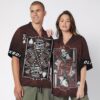 King Skull Heart Couple Custom Name Short Sleeve Shirt Dvn2N