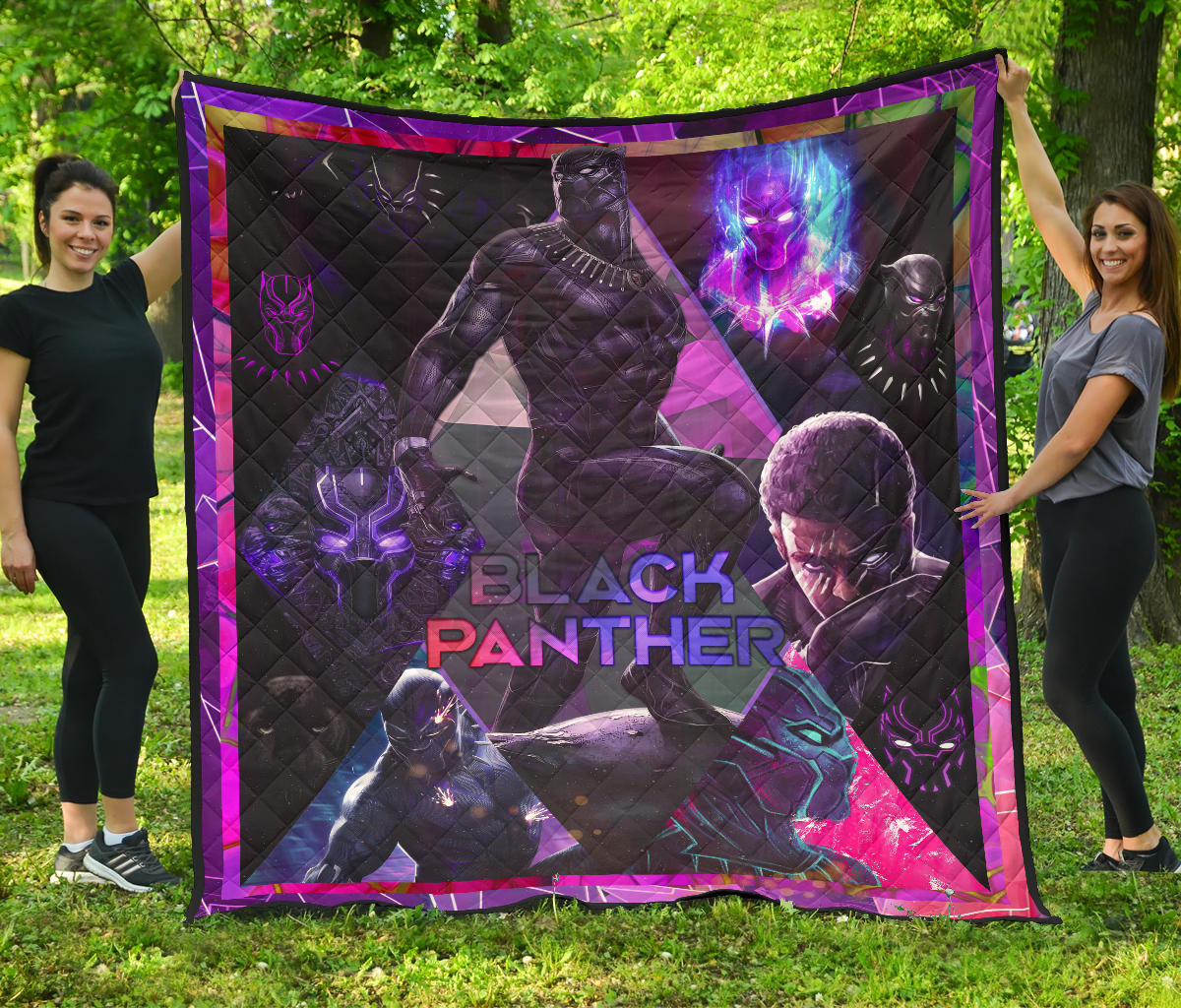 King T’Challa Black Panther Premium Quilt Blanket Movie Home Decor Custom For Fans