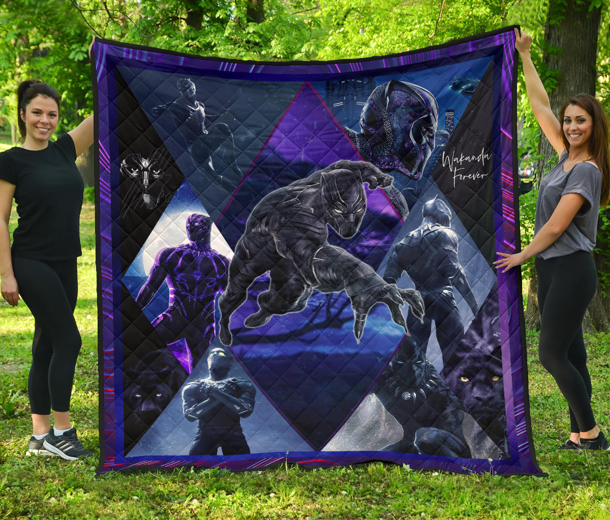 King T’Challa Black Panther Premium Quilt Blanket Movie Home Decor Custom For Fans