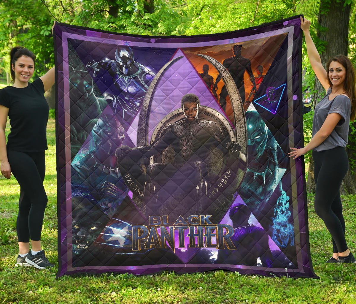 King T’Challa Black Panther Premium Quilt Blanket Movie Home Decor Custom For Fans