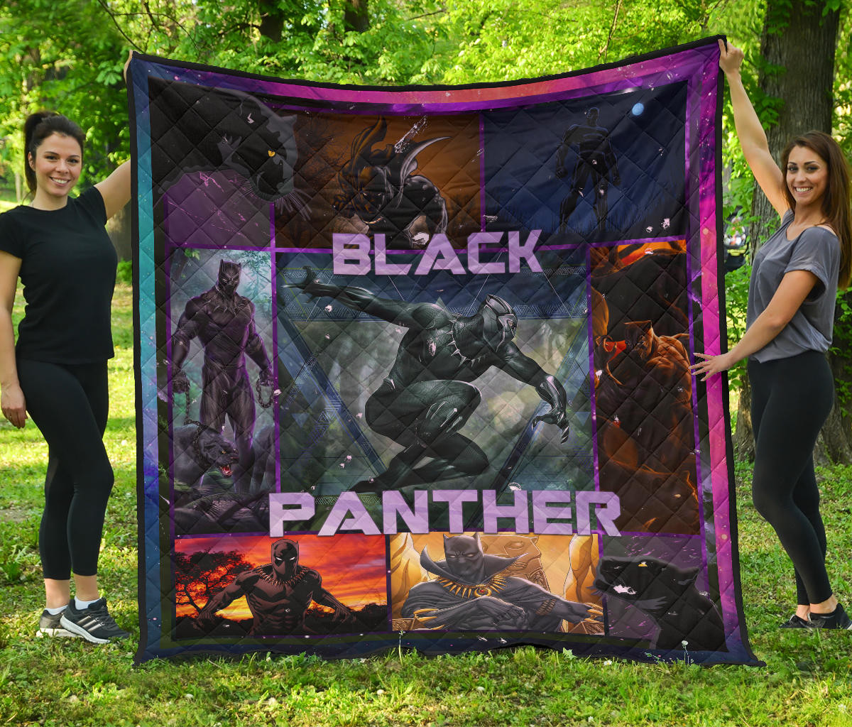 King T’Challa Black Panther Premium Quilt Blanket Movie Home Decor Custom For Fans