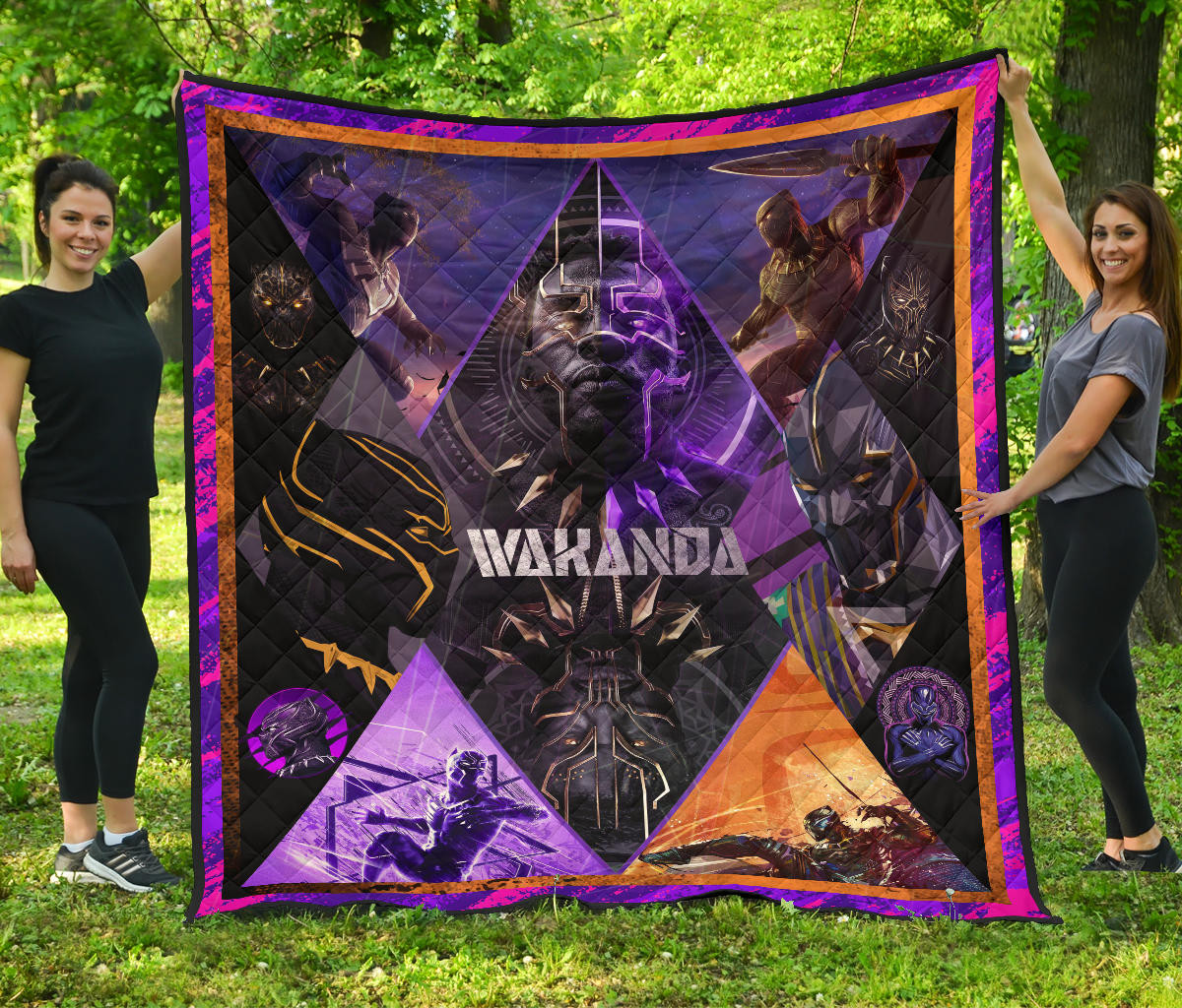 King T’Challa Black Panther Premium Quilt Blanket Movie Home Decor Custom For Fans