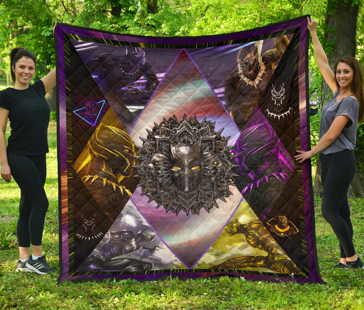 King T’Challa Black Panther Premium Quilt Blanket Movie Home Decor Custom For Fans