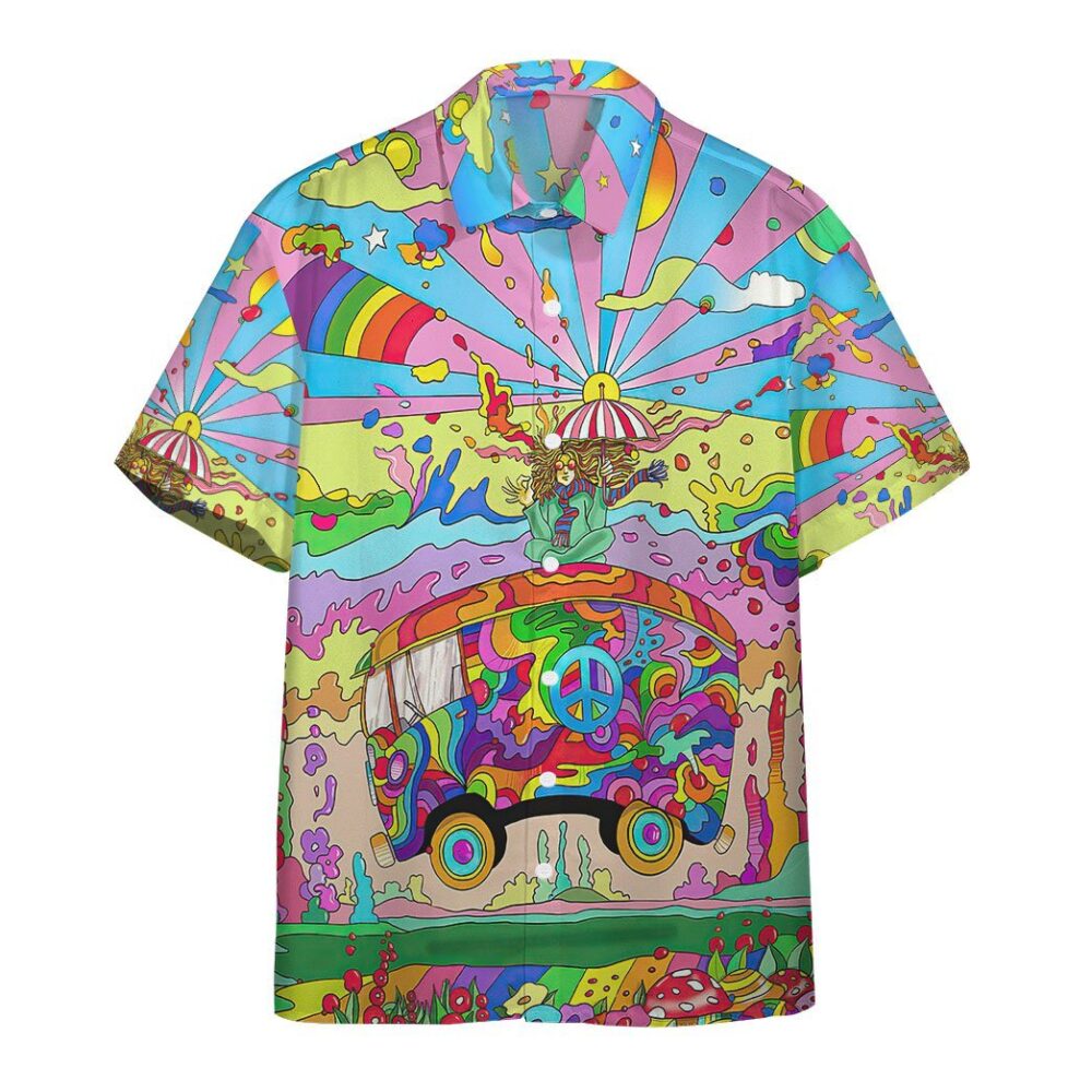 Lets Riding On Magic Hippie Bus Custom Short Sleeve Shirt