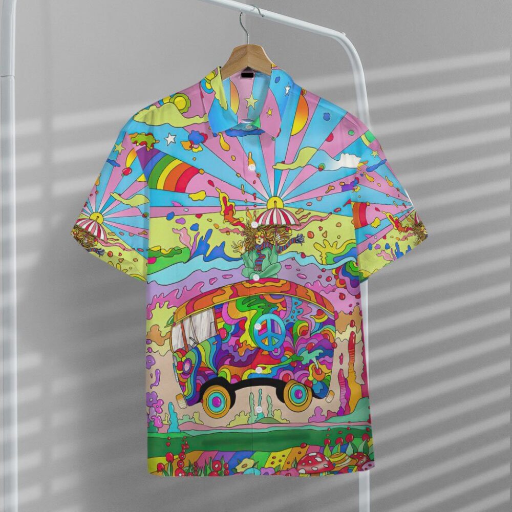 Lets Riding On Magic Hippie Bus Custom Short Sleeve Shirt