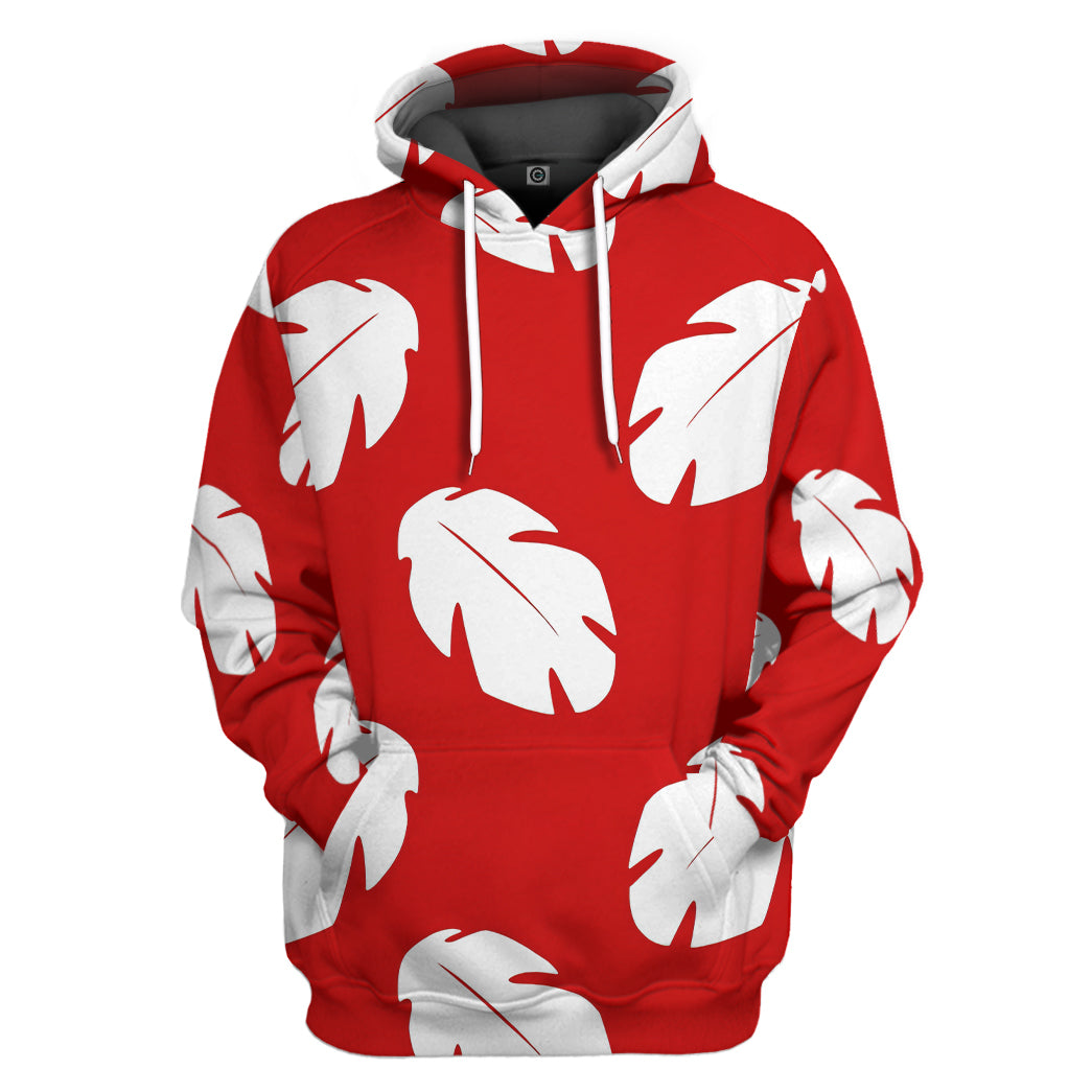 Lilo Hawaiian Floral Leaves All Over Print T-Shirt Hoodie Apparel