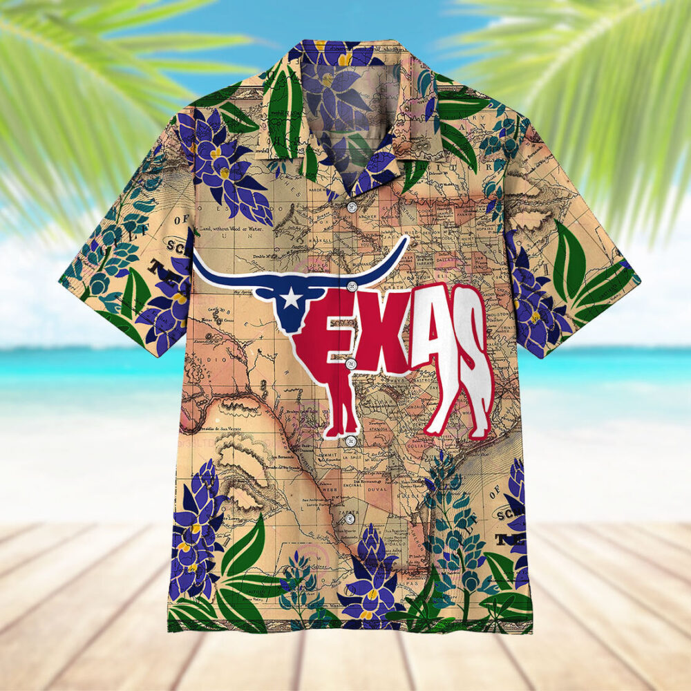 Longhorn Flag Texas Hawaii Shirt