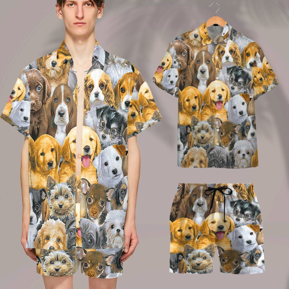 Lots Of Adorable Puppy Custom Short Sleeve Shirt