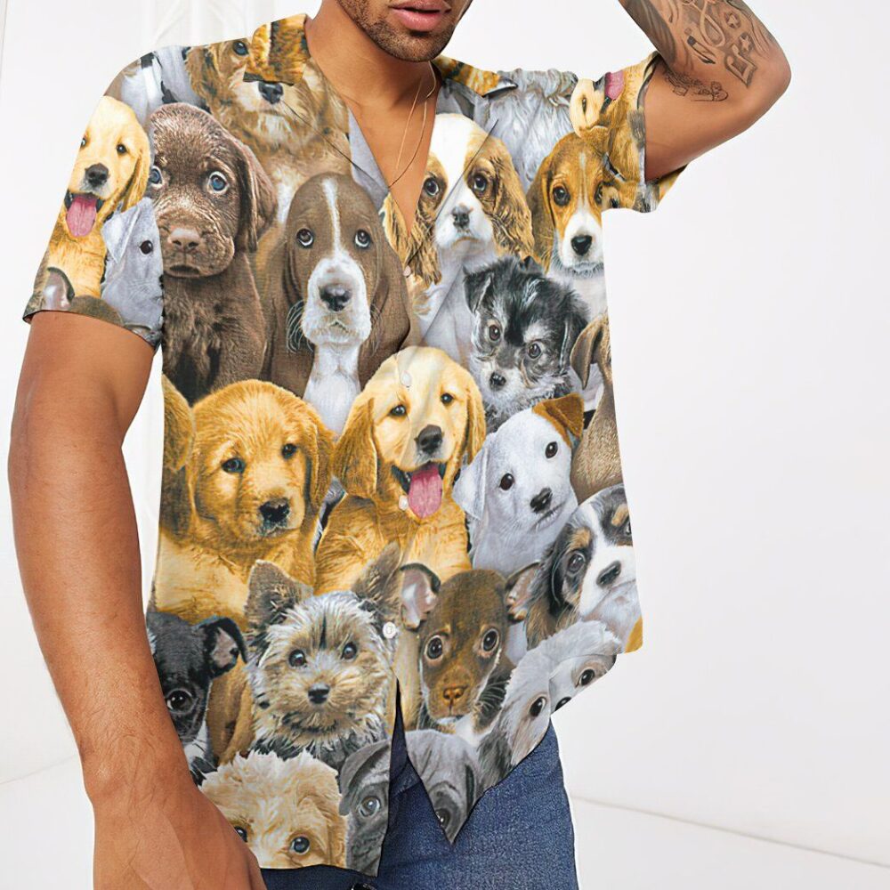 Lots Of Adorable Puppy Custom Short Sleeve Shirt