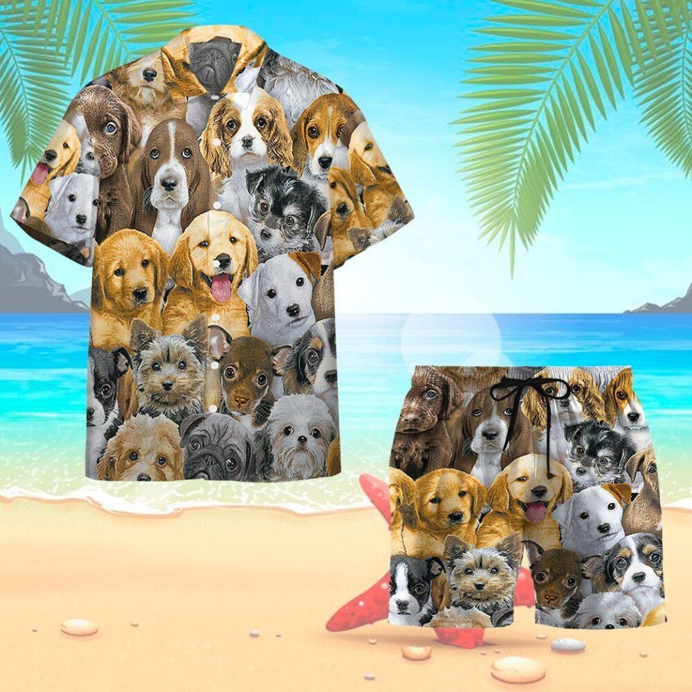 Lots Of Adorable Puppy Custom Short Sleeve Shirt