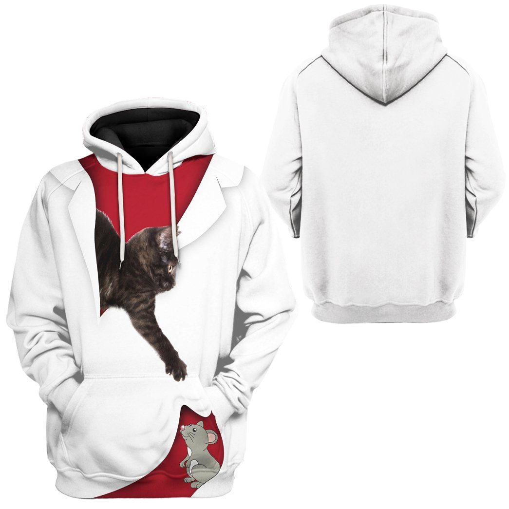 Love Black Cat All Over Print T-Shirt Hoodie Fan Gifts Idea