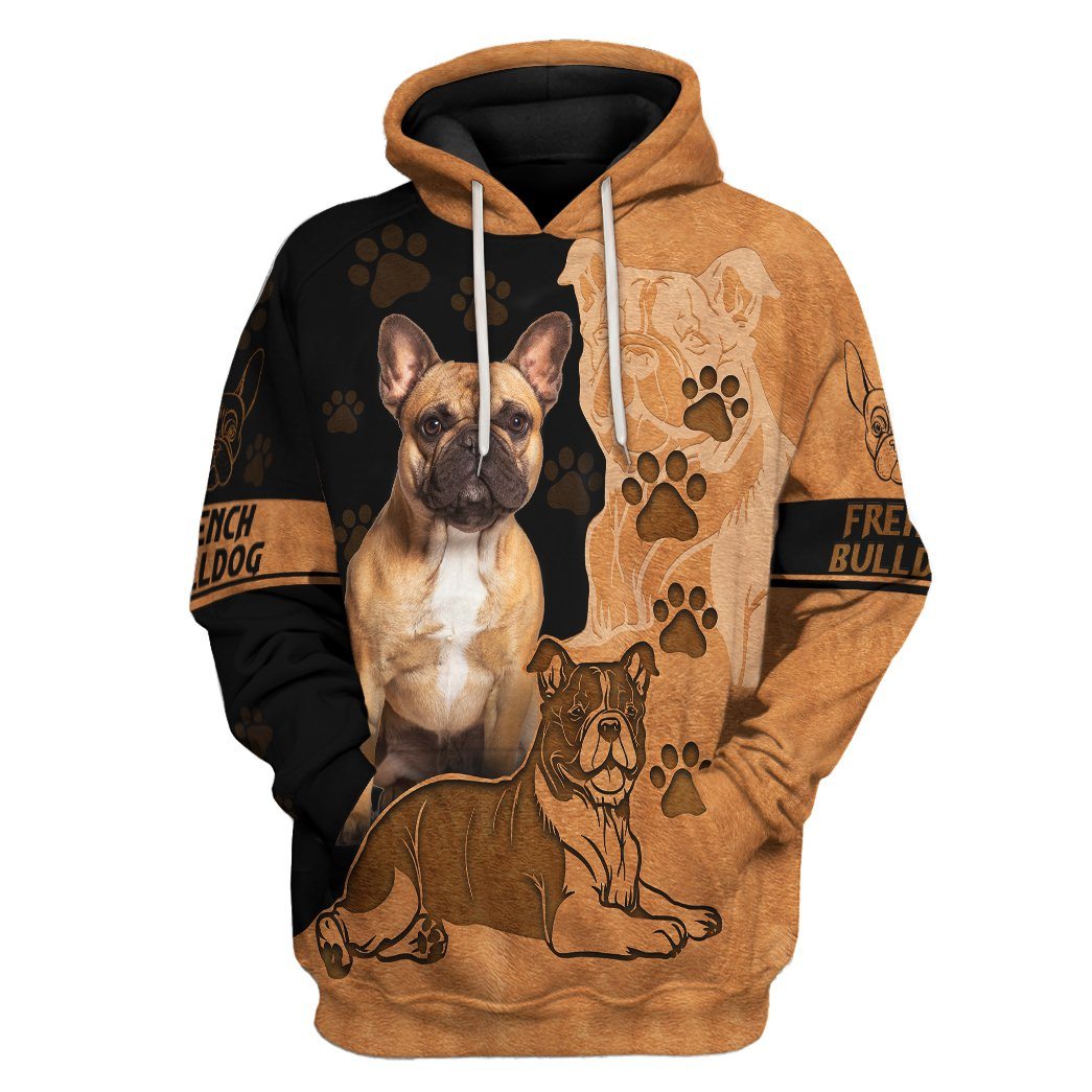 Love French Bulldog All Over Print T-Shirt Hoodie Fan Gifts Idea