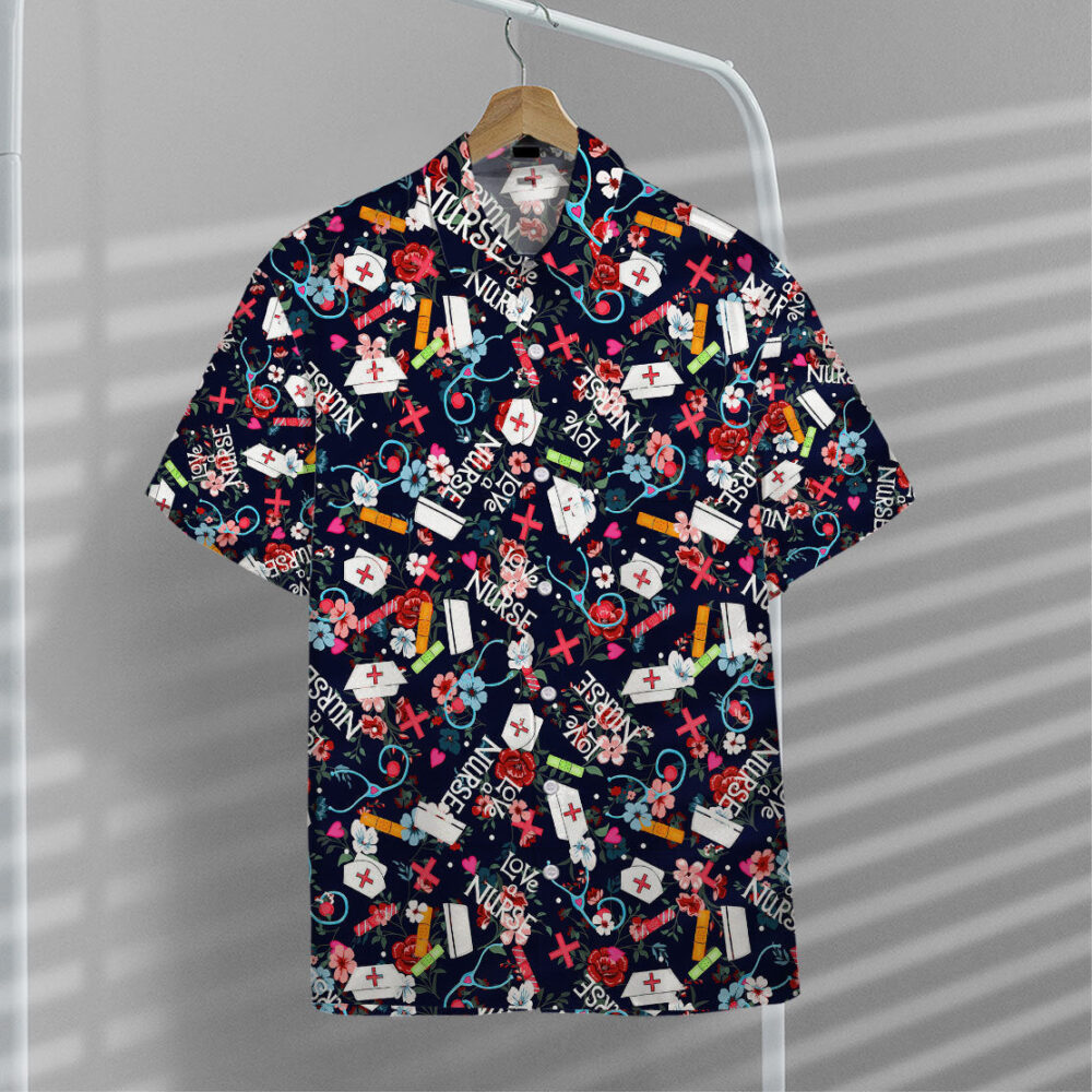 Love Nurse Button Up Hawaiian Shirt