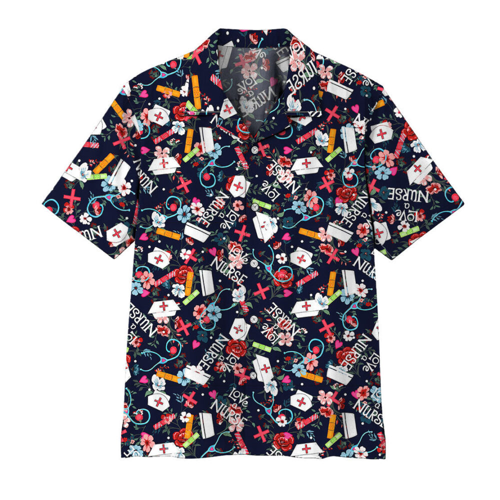 Love Nurse Button Up Hawaiian Shirt