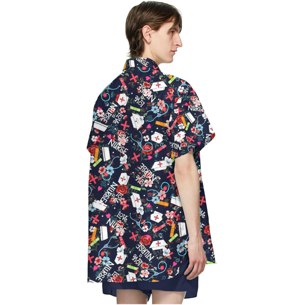 Love Nurse Button Up Hawaiian Shirt