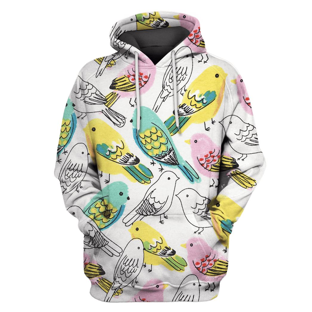 Lovely Birds In Spring Custom T-Shirt Hoodie Apparel