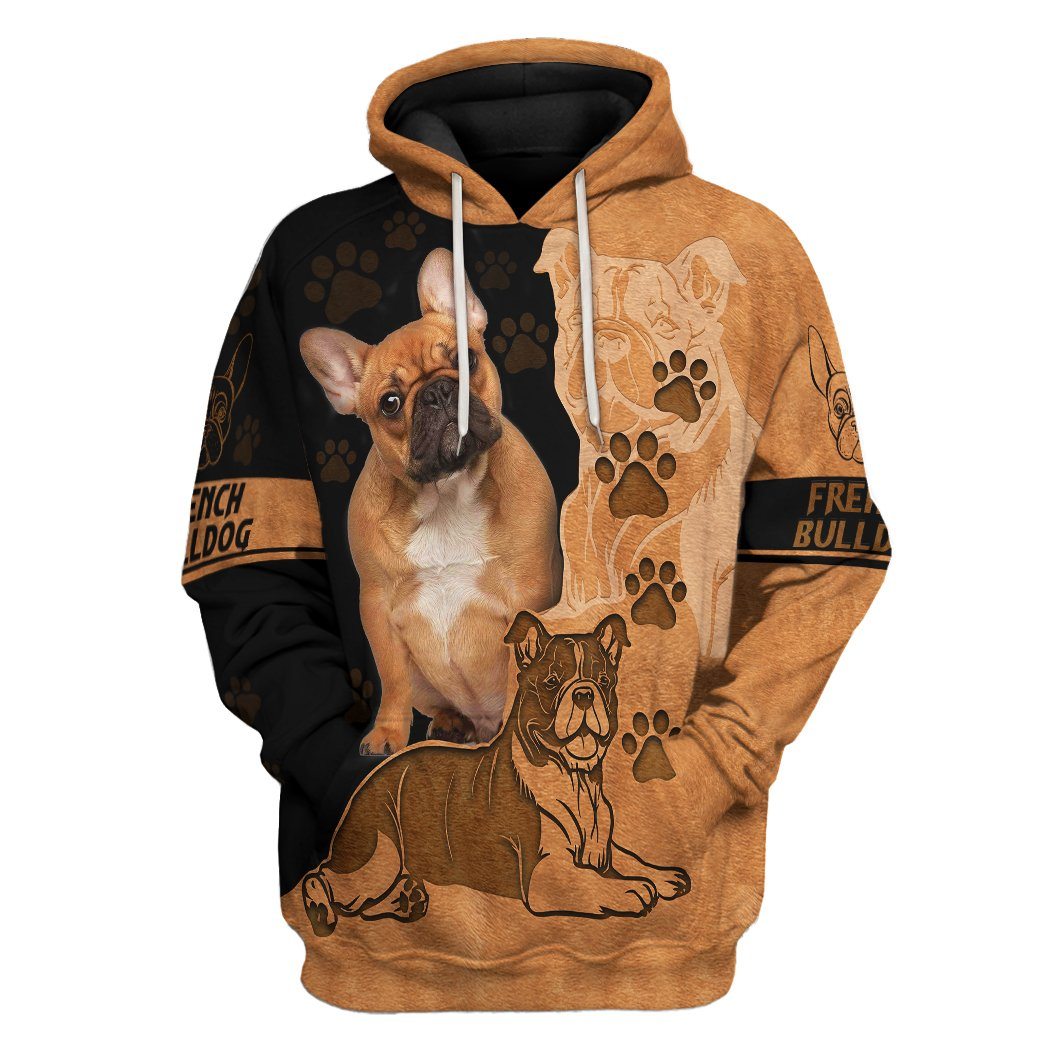 Loving French Bulldog All Over Print T-Shirt Hoodie Fan Gifts Idea