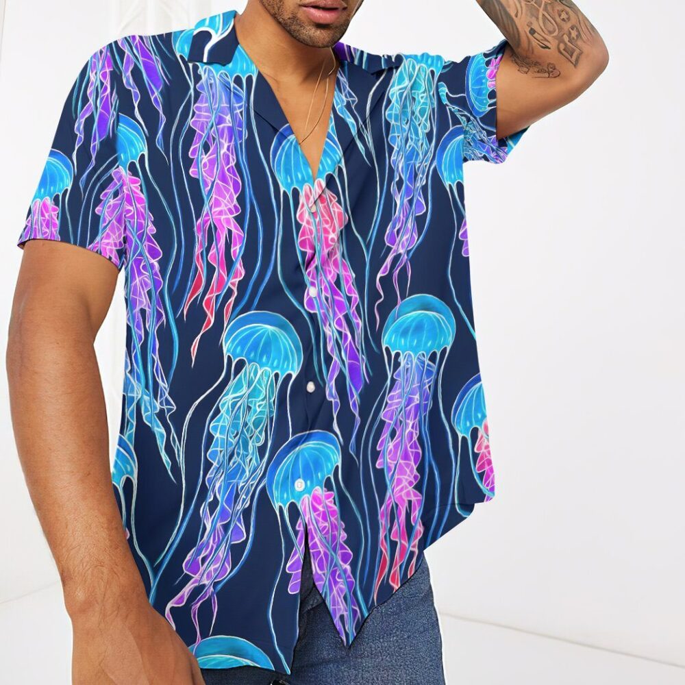 Luminescent Rainbow Jellyfish Gum Custom Hawaii Shirt