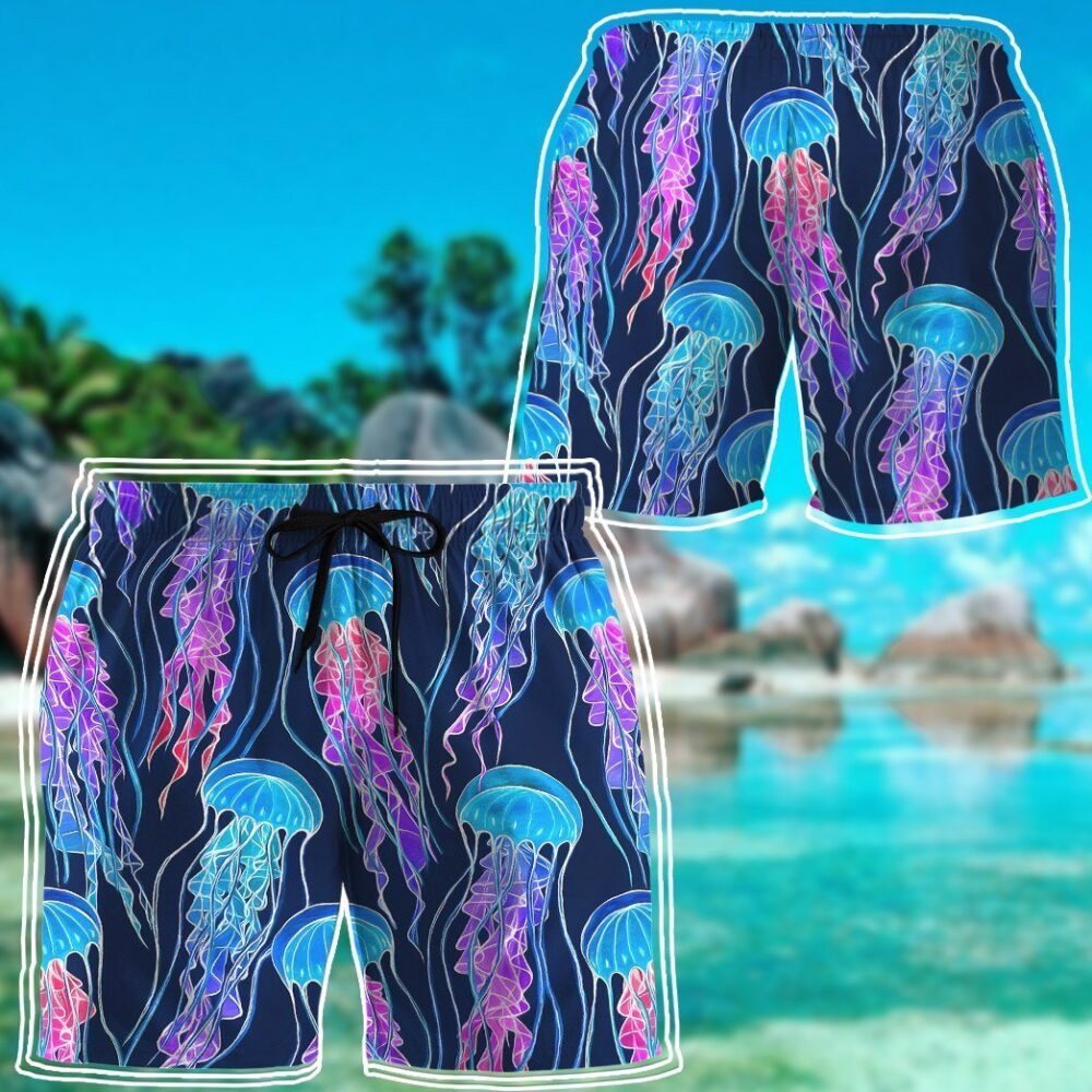 Luminescent Rainbow Jellyfish Gum Custom Hawaii Shirt