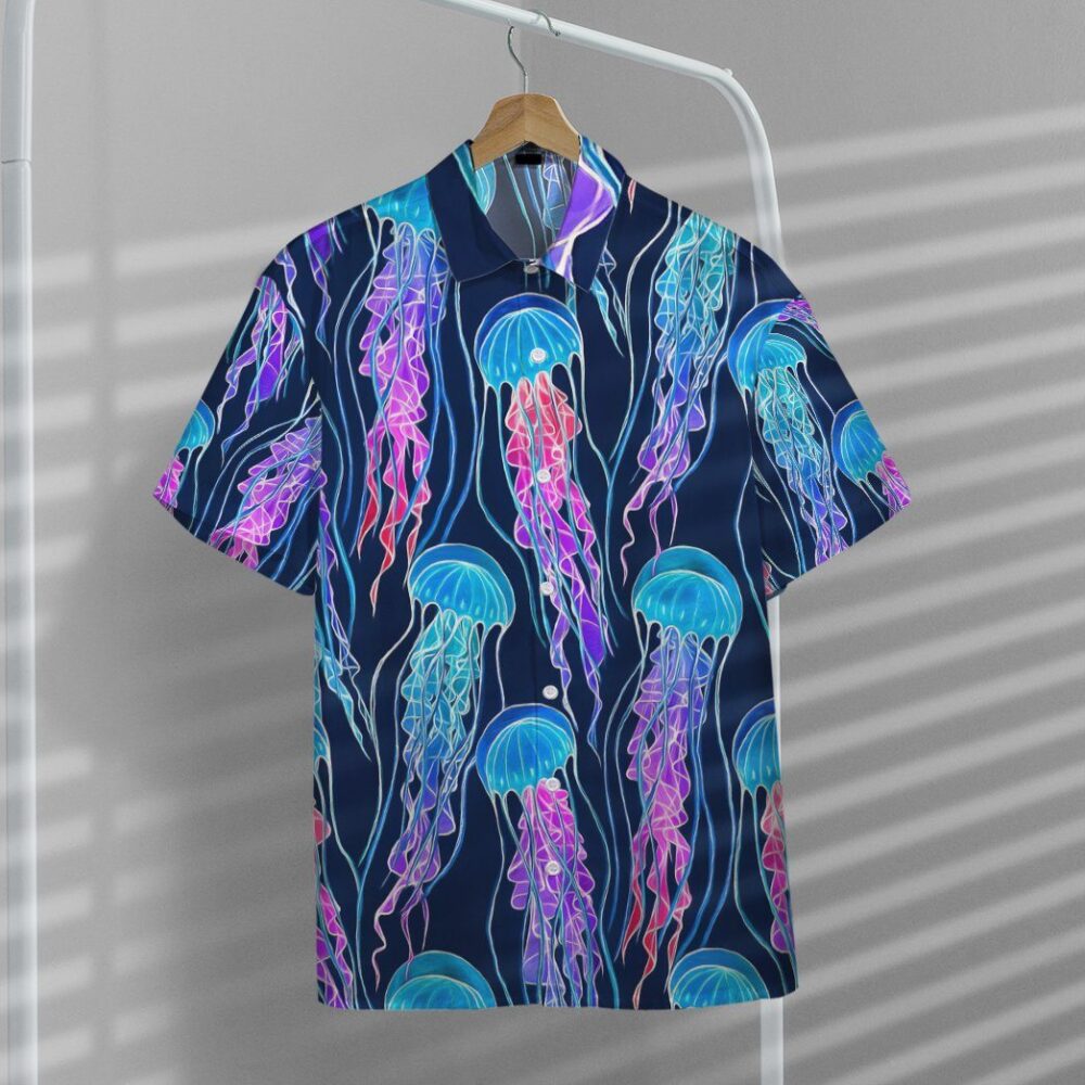 Luminescent Rainbow Jellyfish Gum Custom Hawaii Shirt