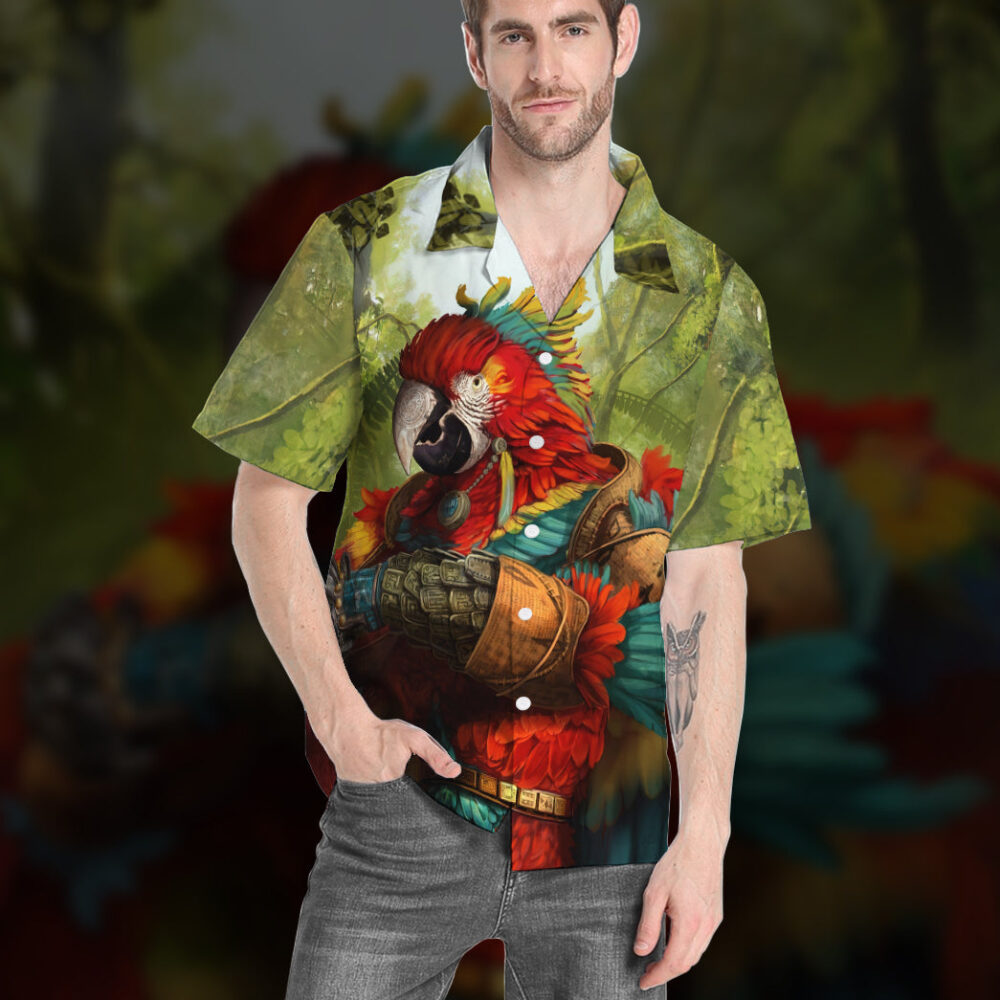 Majestic Parrot Warrior Custom Hawaii Shirt