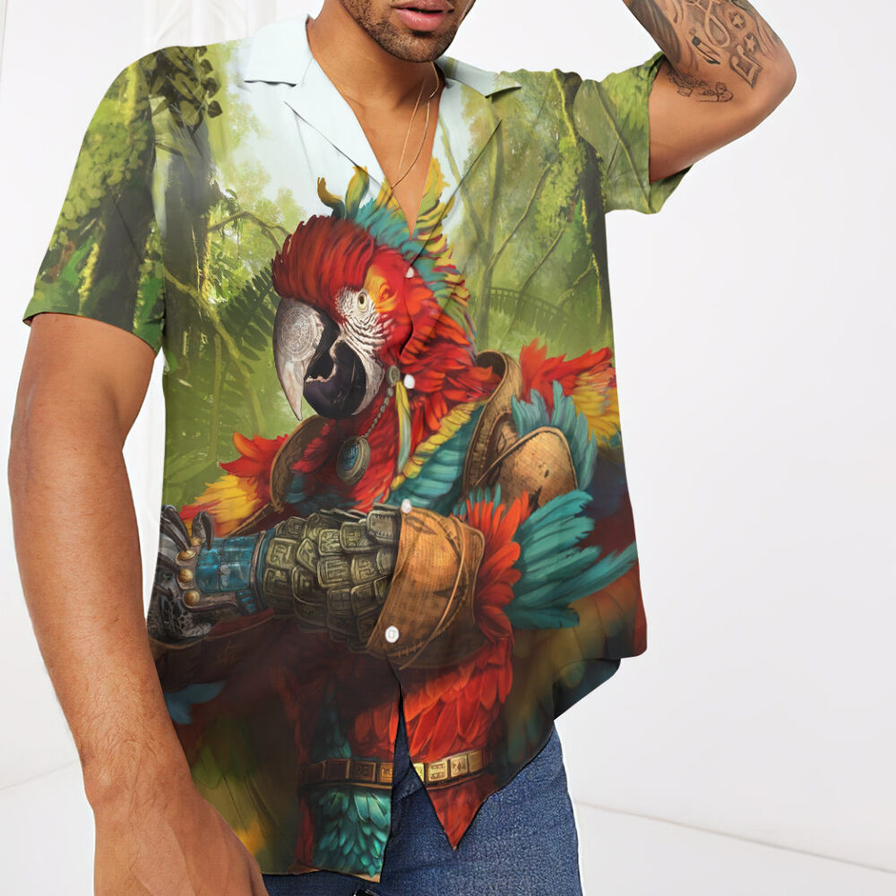 Majestic Parrot Warrior Custom Hawaii Shirt